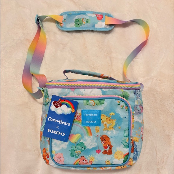 Igloo Other - Care Bears x Igloo 90s retro square lunch box cooler with front pocket and strap